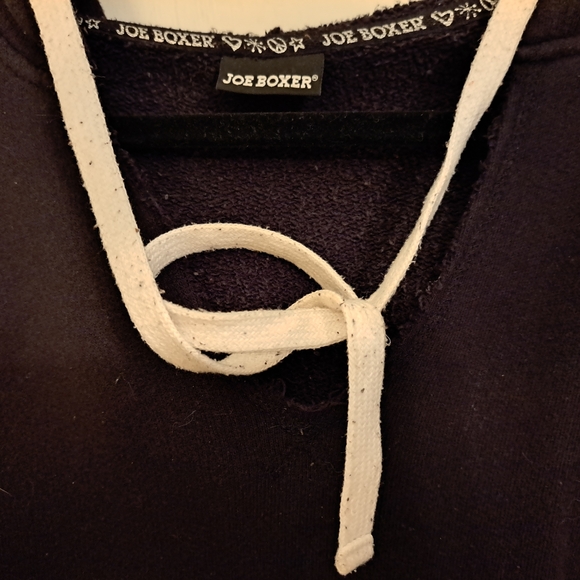 Joe Boxer Black Sweatshirt with White Drawstring,measurements listed - Picture 2 of 9